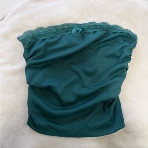 Teal Lace Trim Tube Too